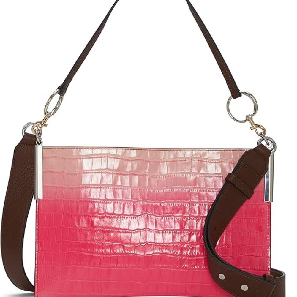 Vince Camuto Pink Ombré Leather Crossbody Handbag New